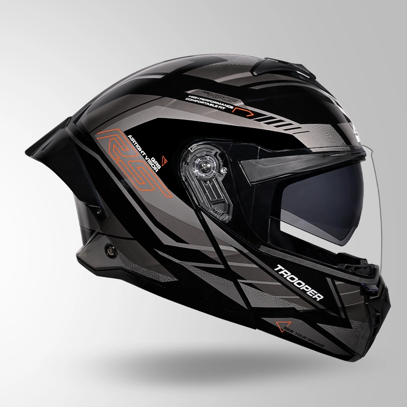 STUDDS TROOPER RACE D4 MATT BLACK/ORANGE N4 GREY L STUDDS TROOPER RACE D4 MATT BLACK/ORANGE N4 GREY L