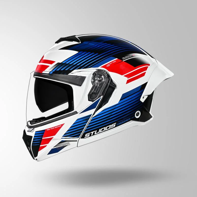 STUDDS TROOPER TRAIL WHITE BLUE RED L STUDDS TROOPER TRAIL WHITE BLUE RED L