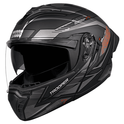 STUDDS TROOPER RACE D4 MATT BLACK/ORANGE N4 GREY XL