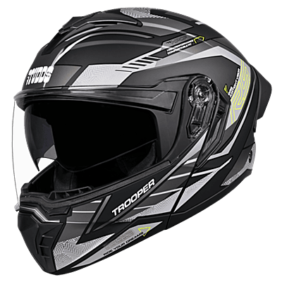 STUDDS TROOPER RACE D4 MATT BLACK/YELLOW N4 GREY L