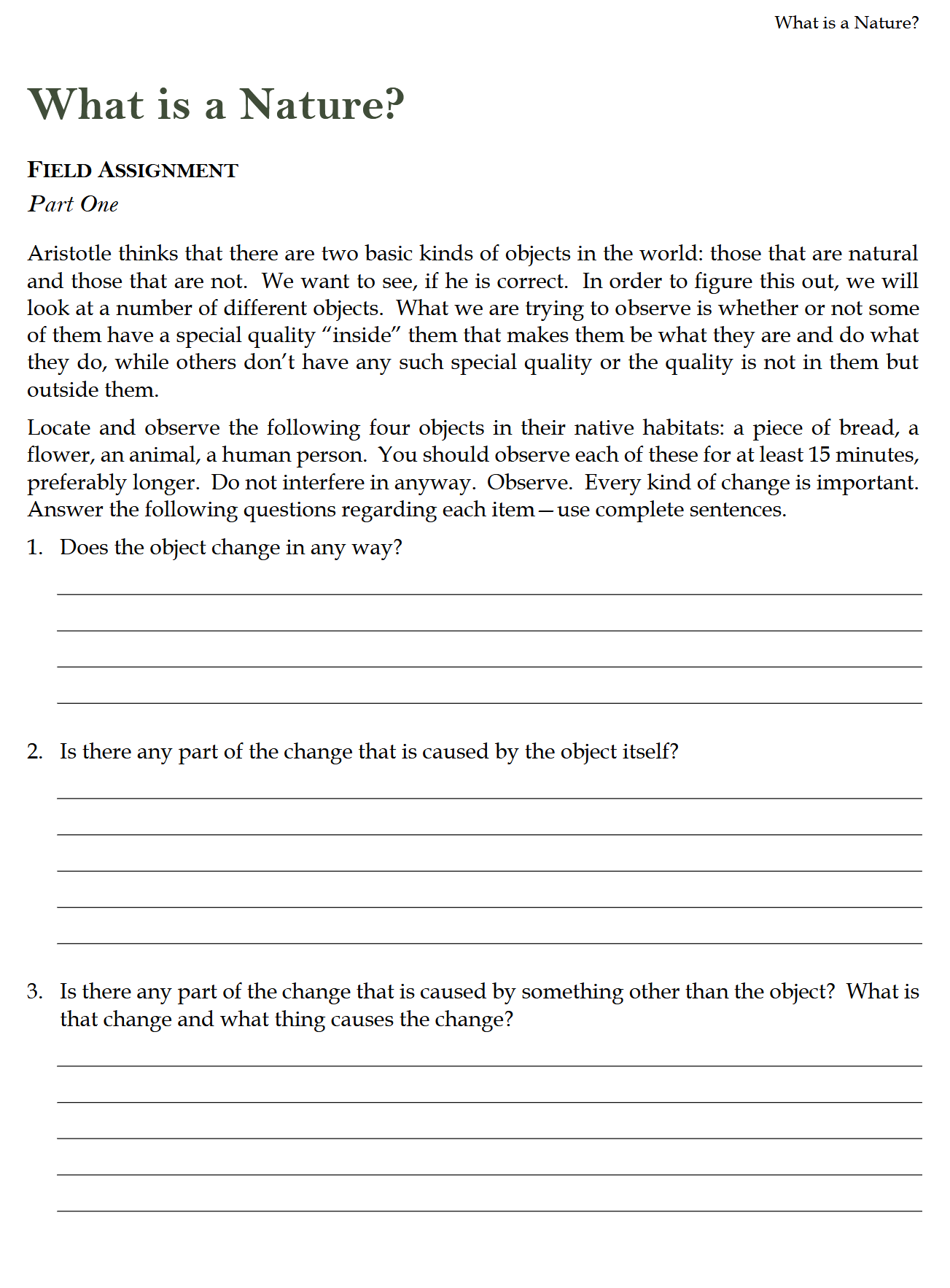 Nature, Man, & Science Workbook: Trivium Studies 3 Nature, Man, & Science Workbook: Trivium Studies 3