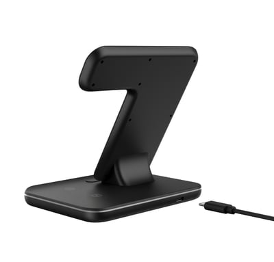 3 in 1 Premium wireless charging stand with LED Light for iPhone, AirPods and Apple Watch