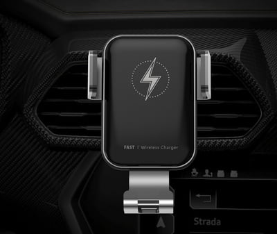 Fast wireless car charger for mobiles with sensor to open and close