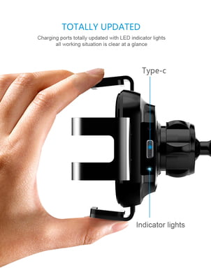 Fast wireless car charger for mobiles with sensor to open and close