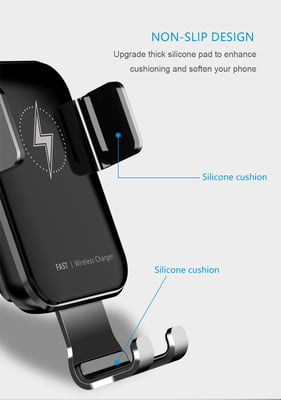 Fast wireless car charger for mobiles with sensor to open and close