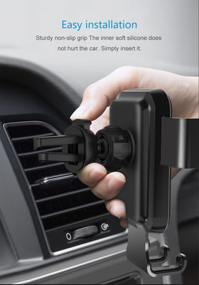 Fast wireless car charger for mobiles with sensor to open and close