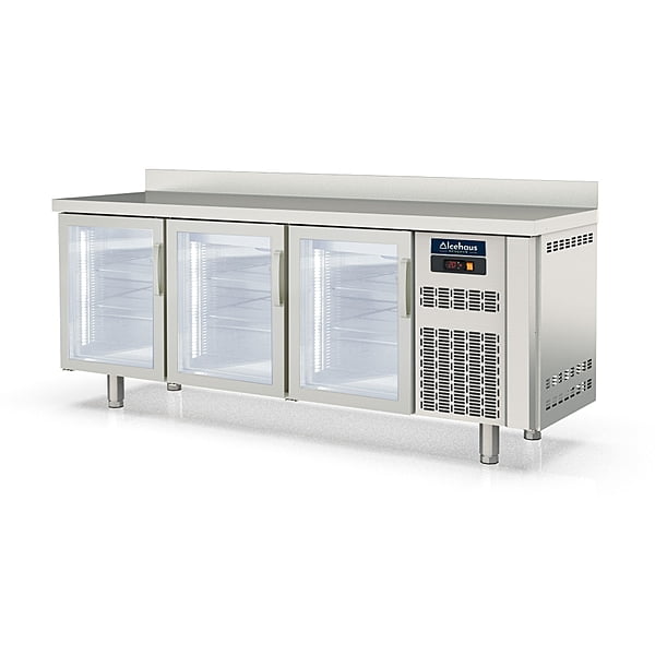 Mesa de Trabajo Refrigerada 3 Puertas de Cristal