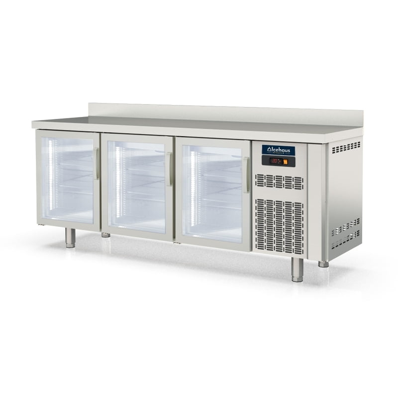 Mesa de Trabajo Refrigerada 3 Puertas de Cristal