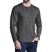 145g Henley Long Sleeve T-Shirt Mens