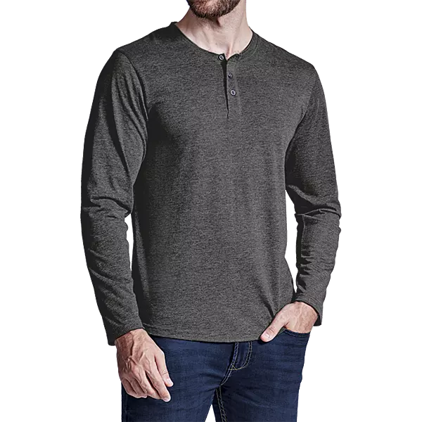 145g Henley Long Sleeve T-Shirt Mens