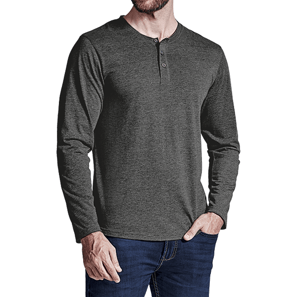 145g Henley Long Sleeve T-Shirt Mens