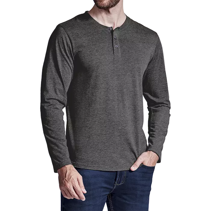 145g Henley Long Sleeve T-Shirt Mens