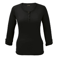 145g Henley Long Sleeve T-Shirt Ladies