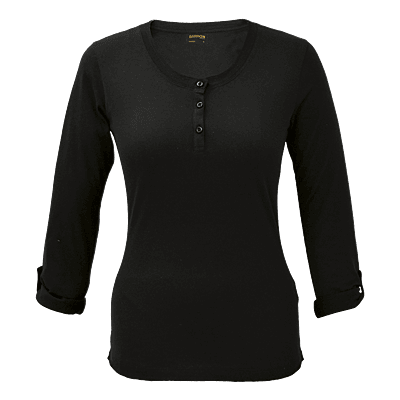 145g Henley Long Sleeve T-Shirt Ladies