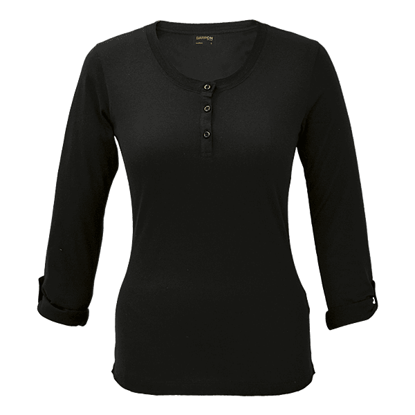 145g Henley Long Sleeve T-Shirt Ladies
