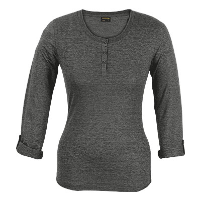 145g Henley Long Sleeve T-Shirt Ladies