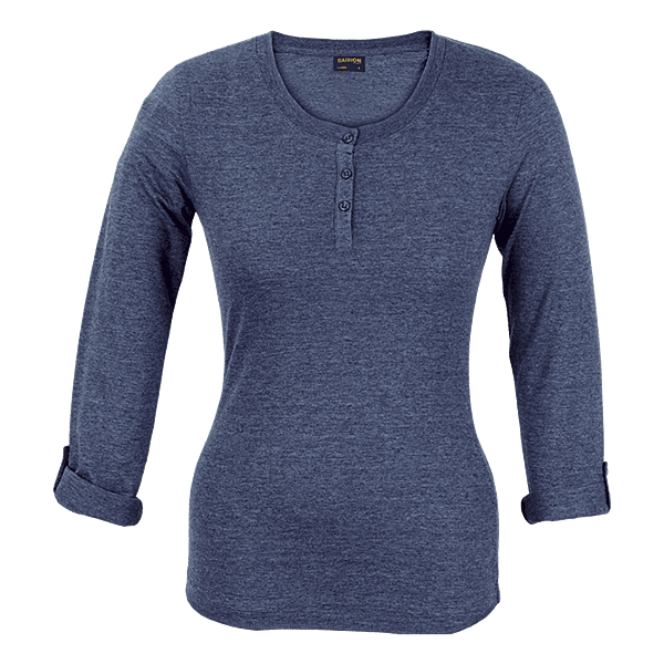 145g Henley Long Sleeve T-Shirt Ladies