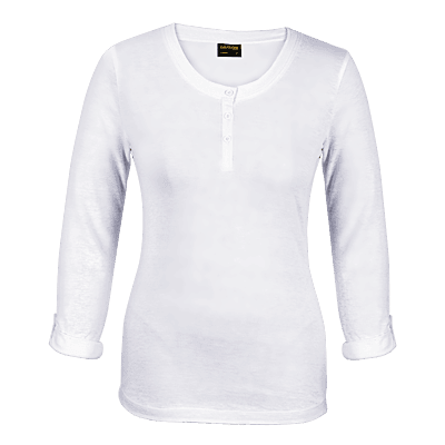 145g Henley Long Sleeve T-Shirt Ladies