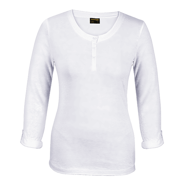 145g Henley Long Sleeve T-Shirt Ladies