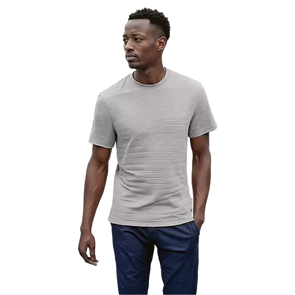 170g Pique Knit Jacquard Stripe T-Shirt