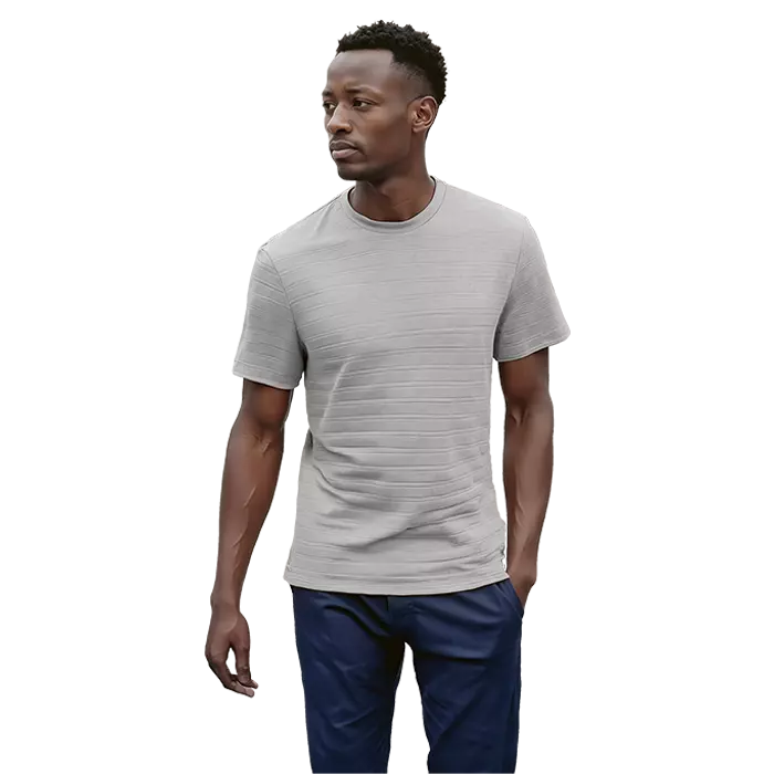 170g Pique Knit Jacquard Stripe T-Shirt