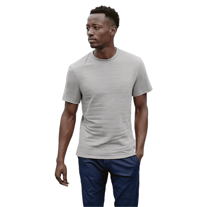 170g Pique Knit Jacquard Stripe T-Shirt