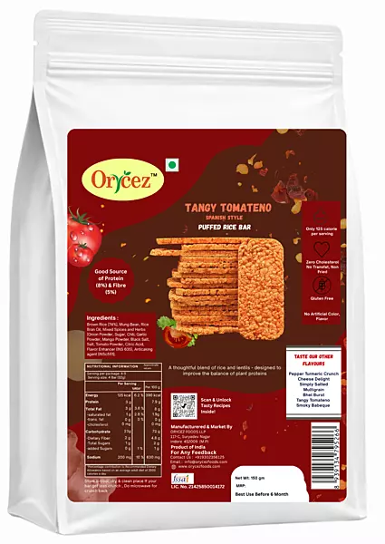 Tangy Tomateno (Spanish Style) Puffed Brown Rice Bar