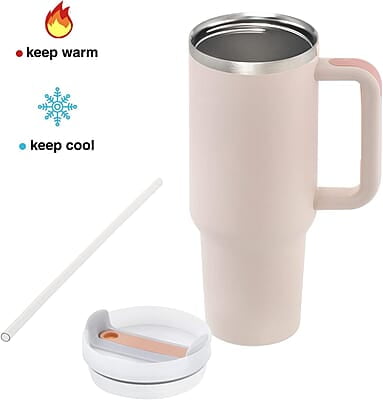 Stainless Steel Double Wall Insulated Tumbler with Handle - 40 oz