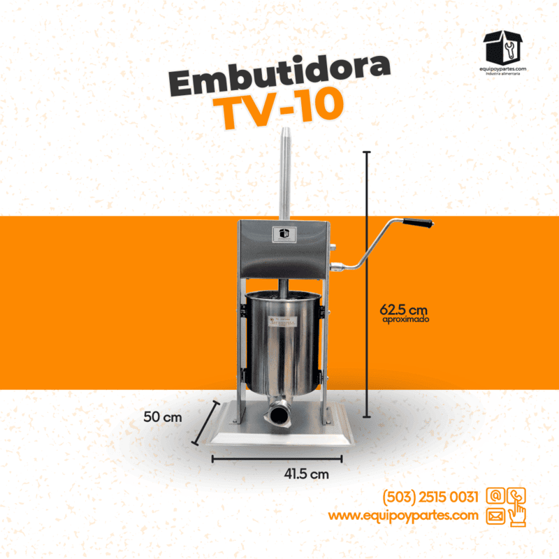 TV 10 EMBUTIDORA MANUAL, 10 LT DE CAPACIDAD. TV 10 EMBUTIDORA MANUAL, 10 LT DE CAPACIDAD.