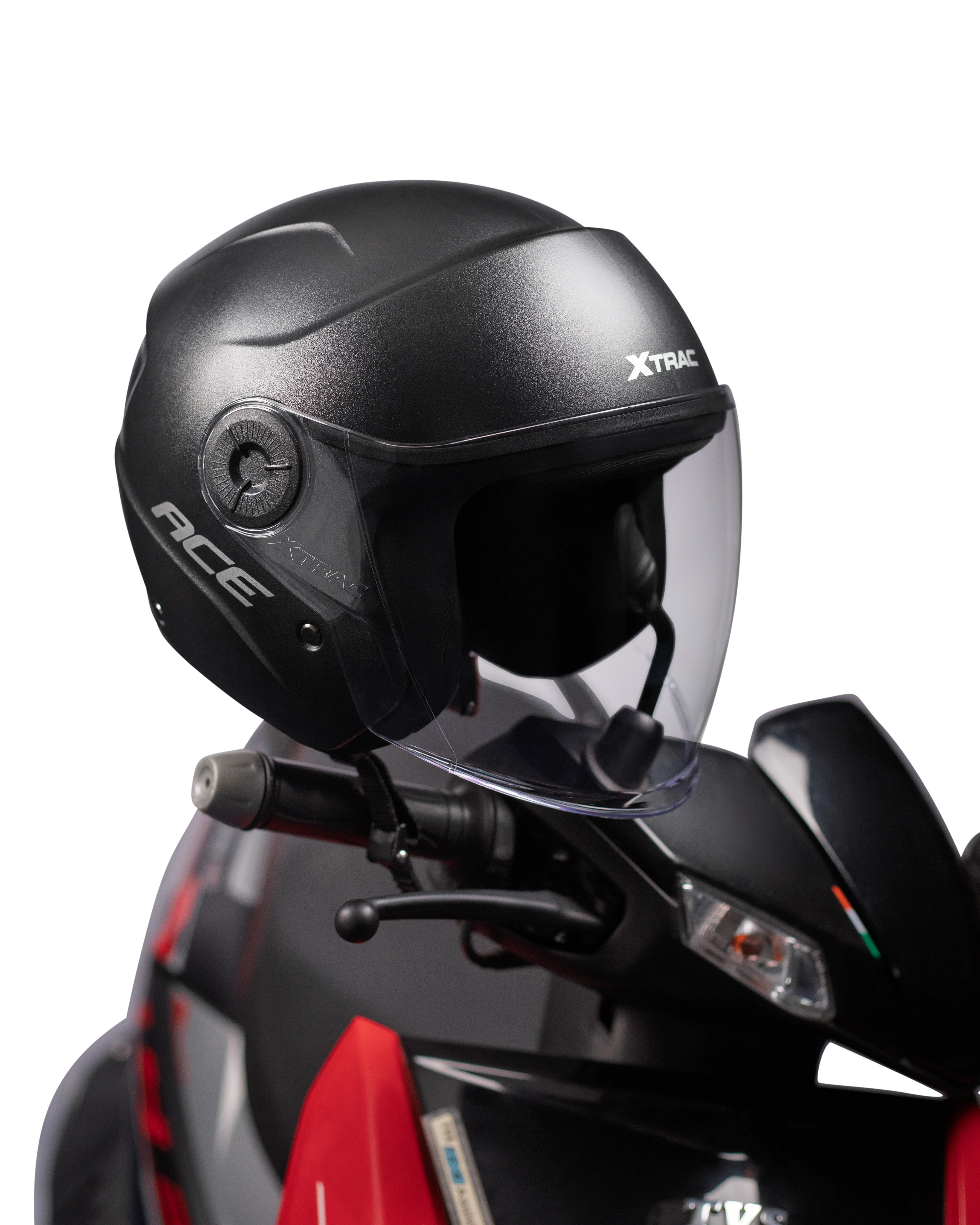 TVS XTRAC ACE O/F GLOSSY BLACK C/V XL TVS XTRAC ACE O/F GLOSSY BLACK C/V XL