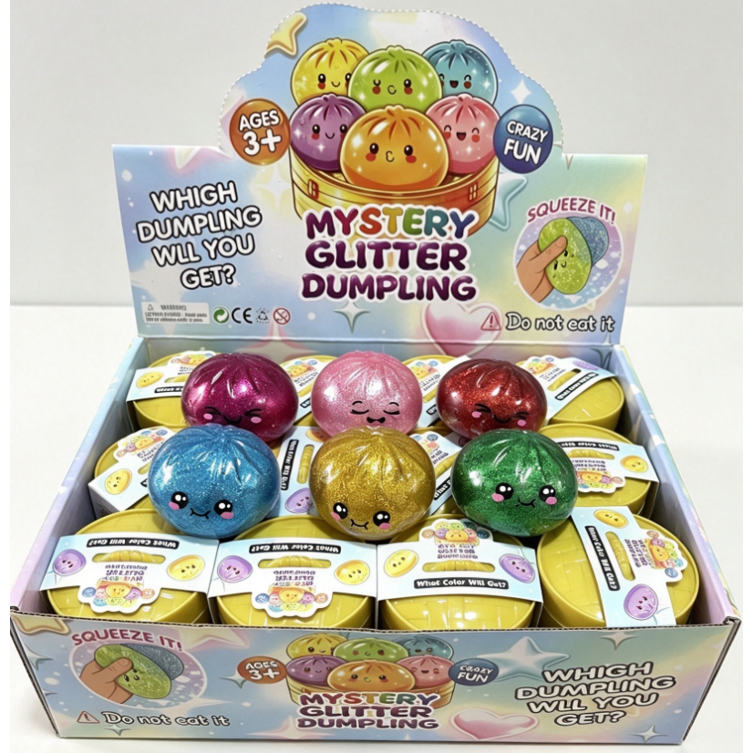 5.5cm Gel Glitter Mini Dumpling 6 Color Assorted