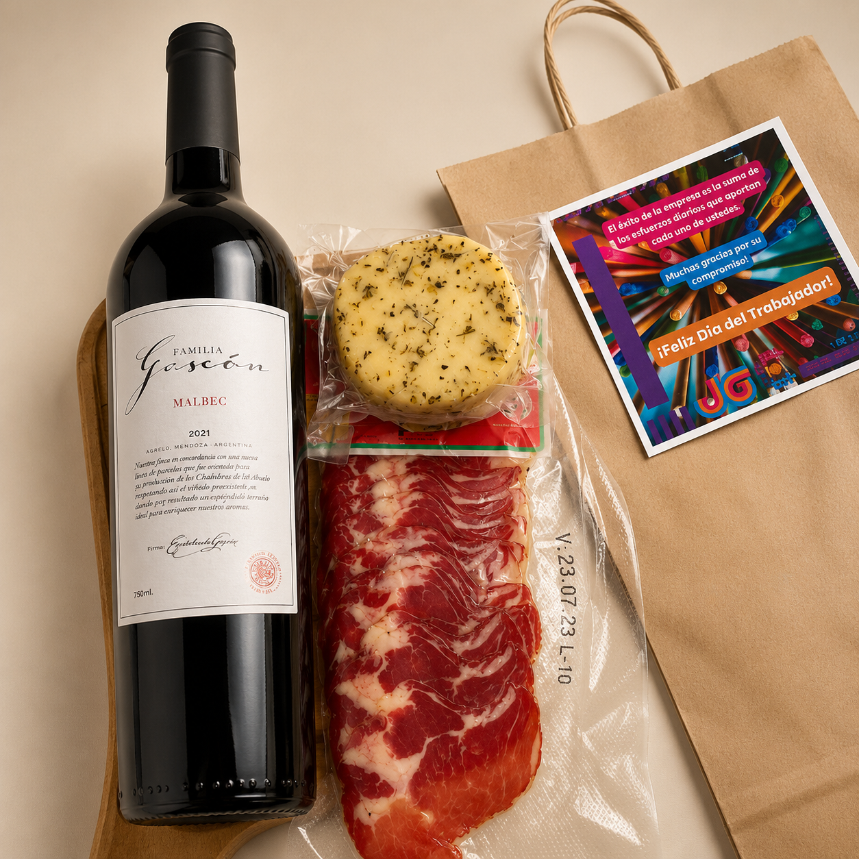 Tabla + vino día de Trabajador