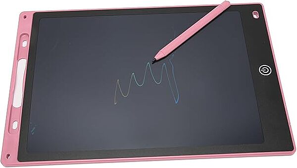 Tablette d'Ecriture Et De Coloriage LCD Avec Stylo 12'' Rose