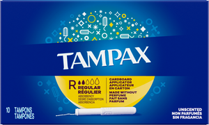 Tampax Cardboard Applicator Regular Tampons Unscented 10ct