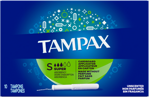 Tampax Cardboard Applicator Super Tampons Unscented 10ct
