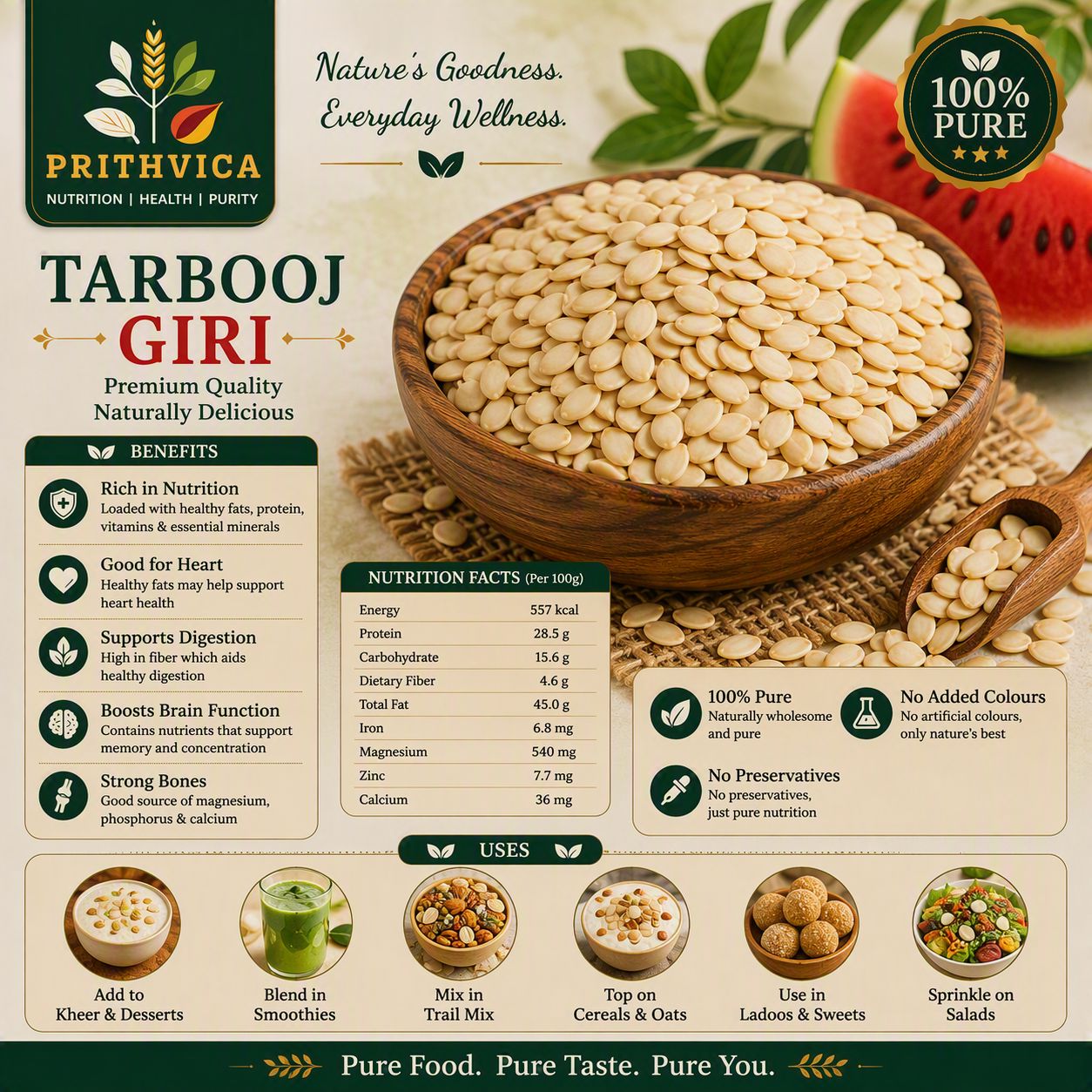 Tarbooj Giri (Watermelon Seeds)