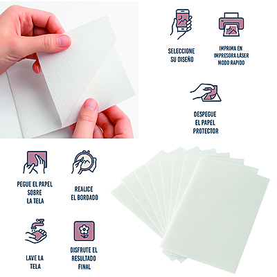 Tela Hidrosoluble Adhesiva Paquete x 10 hojas Tela Hidrosoluble Adhesiva Paquete x 10 hojas