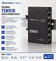 Teltonika Din Rail Ethernet Switch 5 Port