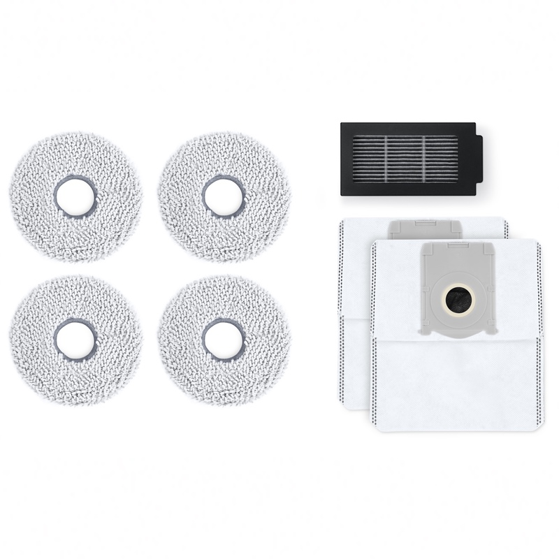 Ecovacs Deebot T30C Buddy Kit -  1 Filters, 2 Antibacterial Dust Bags, 4 Washable Mopping Pads