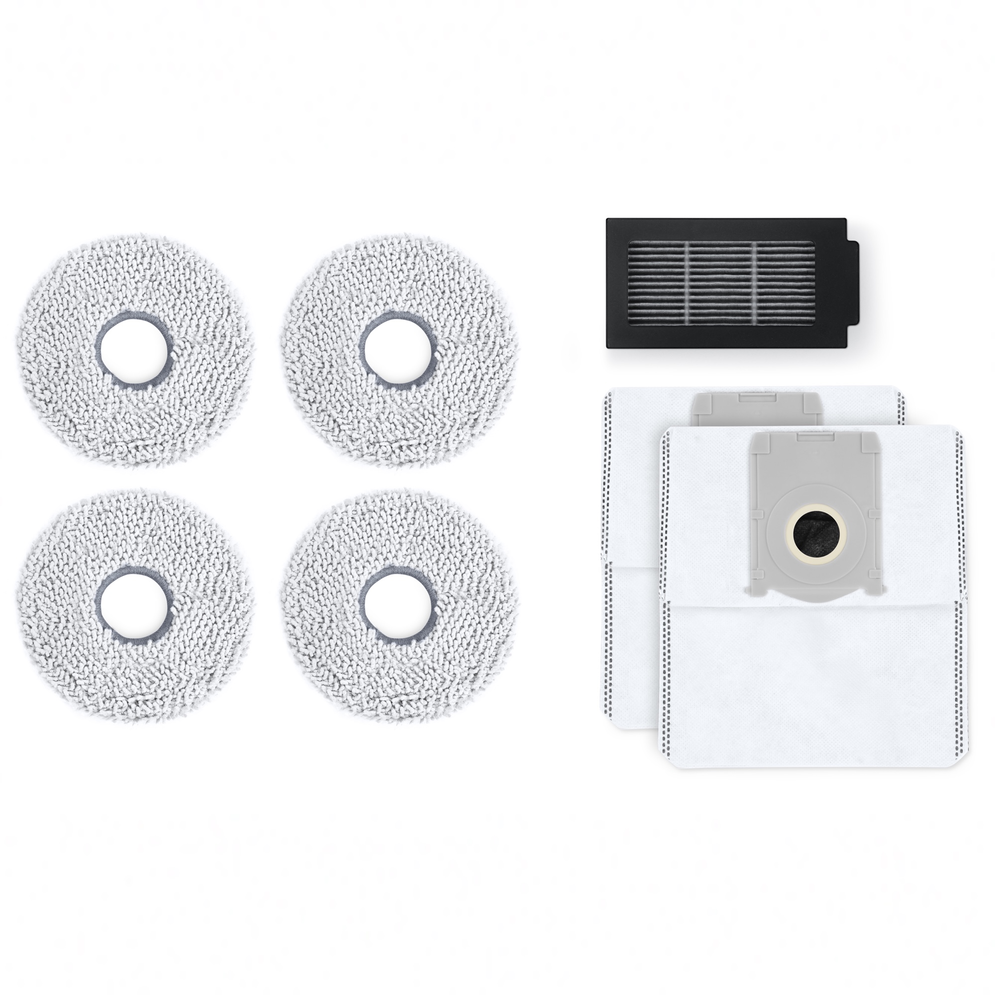 Ecovacs Deebot T30C Buddy Kit - 1 Filters, 2 Antibacterial Dust Bags, 4 Washable Mopping Pads