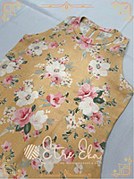 Yellow Floral printed Linen Long Dress - Casual Wear-  sleeveless