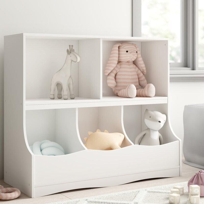 Modern Kids Toy Organizer Shelf with Storage Bins – White Wooden Organizer for Toys & Books Modern Kids Toy Organizer Shelf with Storage Bins – White Wooden Organizer for Toys & Books