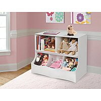Modern Kids Toy Organizer Shelf with Storage Bins – White Wooden Organizer for Toys & Books Modern Kids Toy Organizer Shelf with Storage Bins – White Wooden Organizer for Toys & Books