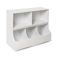 Modern Kids Toy Organizer Shelf with Storage Bins – White Wooden Organizer for Toys & Books Modern Kids Toy Organizer Shelf with Storage Bins – White Wooden Organizer for Toys & Books