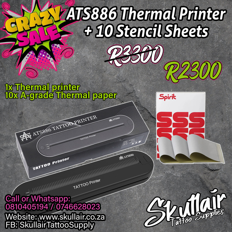 ATS886 Lite Bluetooth Wireless Tattoo Stencil Printer ATS886 Lite Bluetooth Wireless Tattoo Stencil Printer