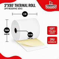 Thermal Roll Carbonless 2PT 3" x 90' Reserve 10/5