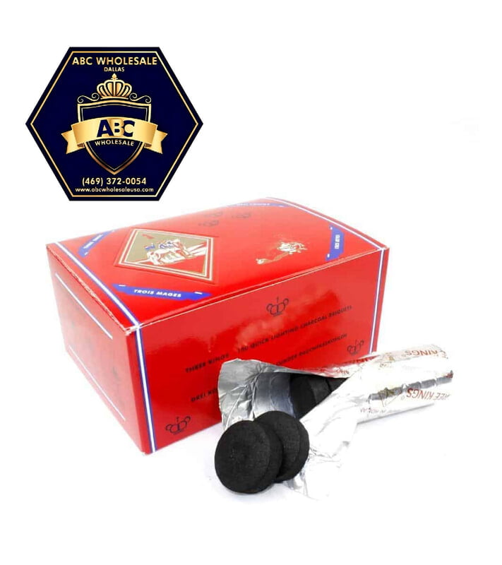 Three Kings Hookah Charcoal 33MM 100CT