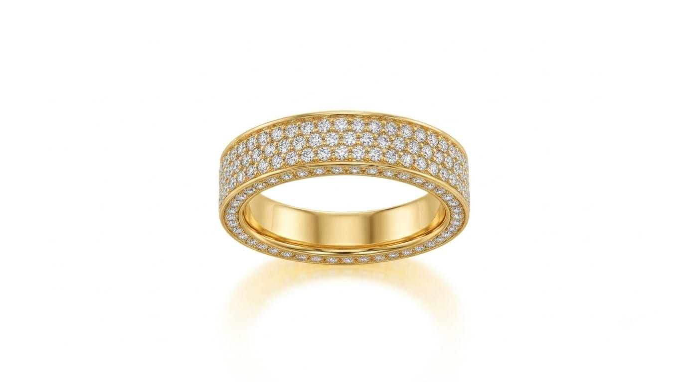Three-Row Pavé Band