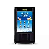 Front view of Atlantis COOL Vend, showcasing its feather-touch buttons for six drink options. Front view of Atlantis COOL Vend, showcasing its feather-touch buttons for six drink options.
