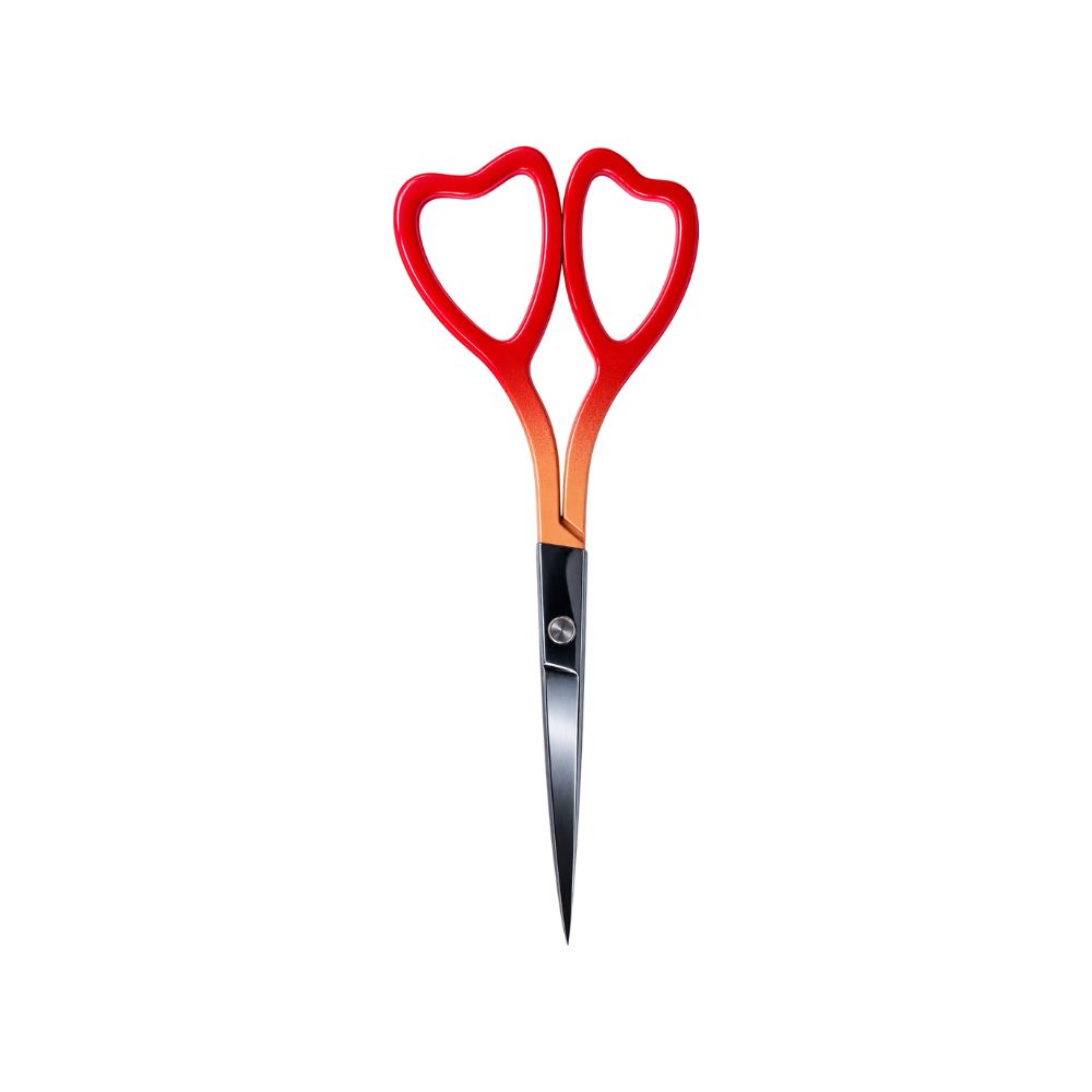 Tijera Mango de Corazon Naranja / Rojo